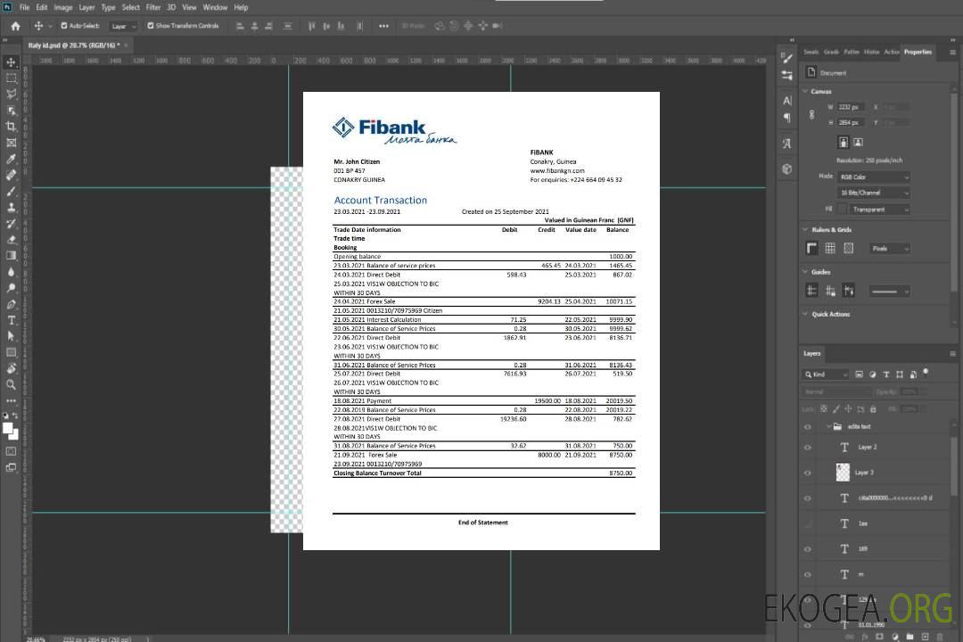 Modèle de relevé bancaire Guinée Fibank au format de fichier .xls et .pdf template Modèle de relevé bancaire Guinée Fibank au format de fichier .xls et .pdf template